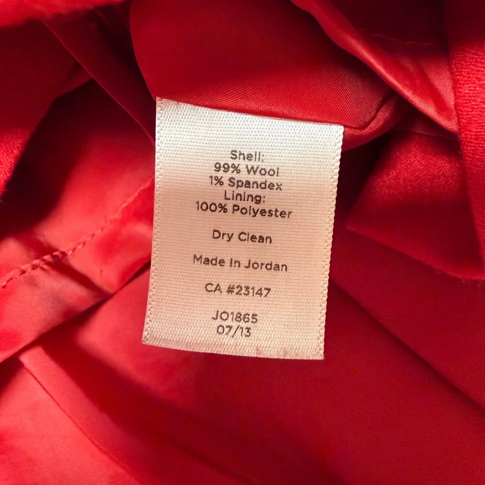 Preppy Classic Talbots Red 99% Wool A-Line Skirt Size 6 Knee Length